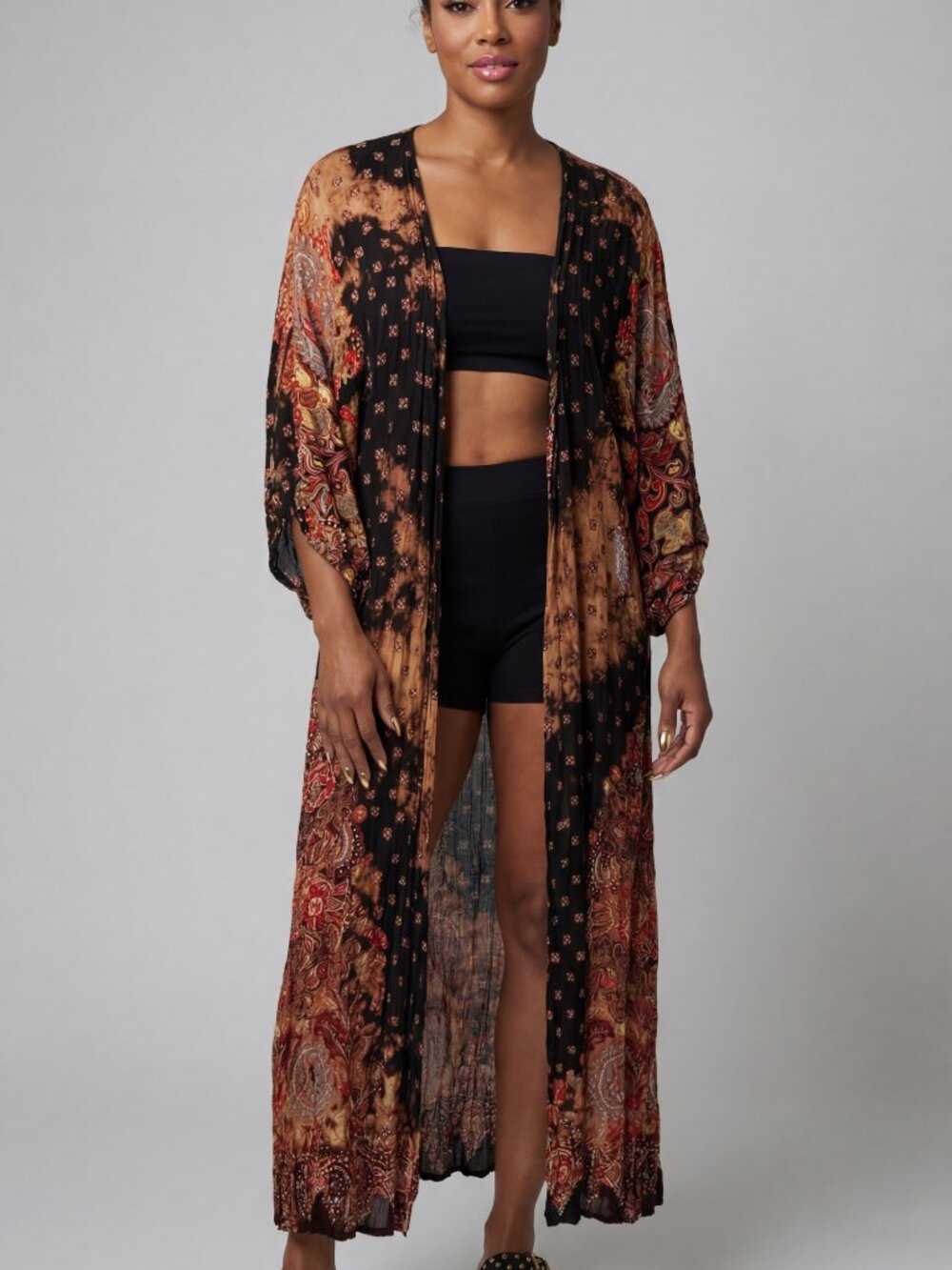 NWT Boho Paisley Long Kimono Cover Up Duster